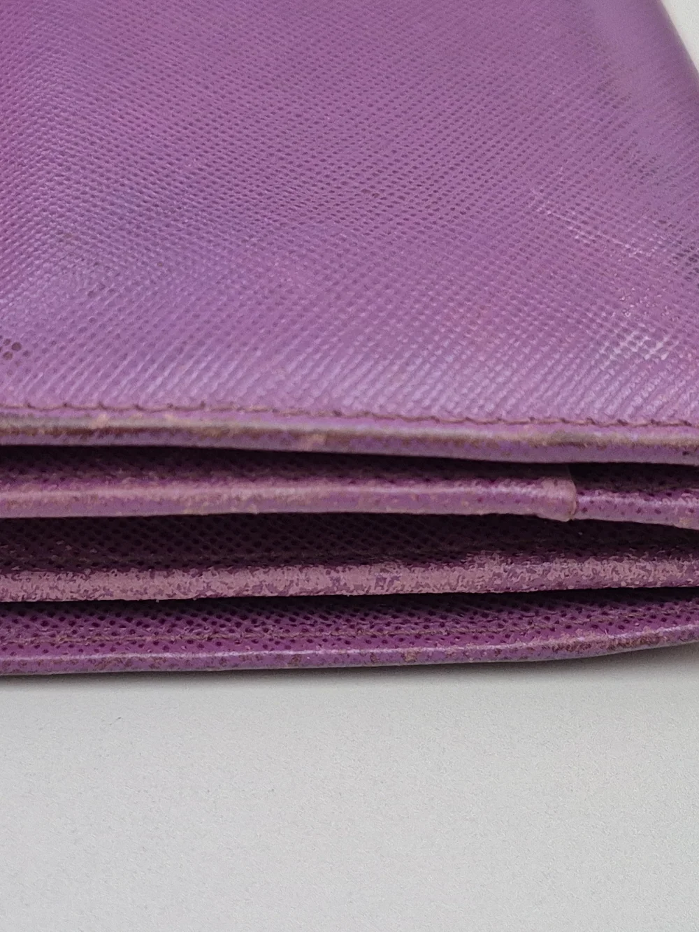Prada Purple Saffiano Leather Wallet - Women's Long Clutch